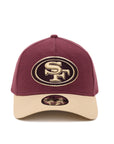 San Francisco 49ers 9Forty A-Frame Moleskin Maroon Tan Snapback
