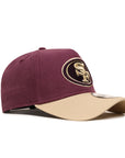 San Francisco 49ers 9Forty A-Frame Moleskin Maroon Tan Snapback