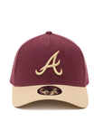 Atlanta Braves 9Forty A-Frame Moleskin Maroon Tan Snapback