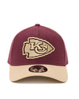 Kansas City Chiefs 9Forty A-Frame Moleskin Maroon Tan Snapback