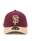 San Francisco Giants 9Forty A-Frame Moleskin Maroon Tan Snapback