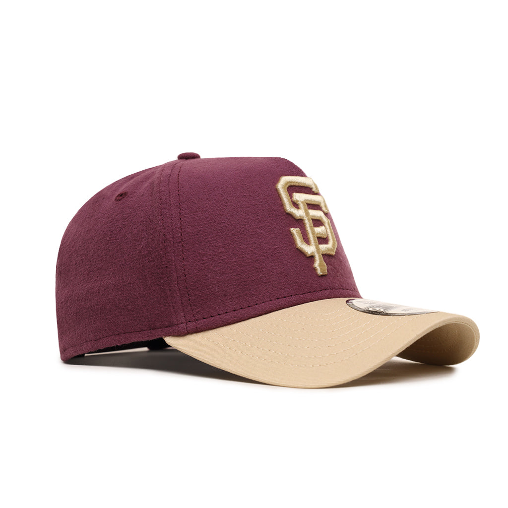 San Francisco Giants 9Forty A-Frame Moleskin Maroon Tan Snapback
