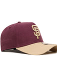 San Francisco Giants 9Forty A-Frame Moleskin Maroon Tan Snapback