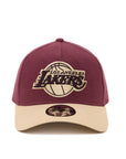 Los Angeles Lakers 9Forty A-Frame Moleskin Maroon Tan Snapback
