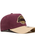 Los Angeles Lakers 9Forty A-Frame Moleskin Maroon Tan Snapback
