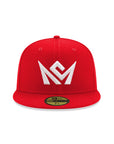 CrownMinded Scarlet Red On White 59Fifty Fitted