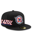 Mexico Cruz Azul Side Script Black Team 59Fifty Fitted
