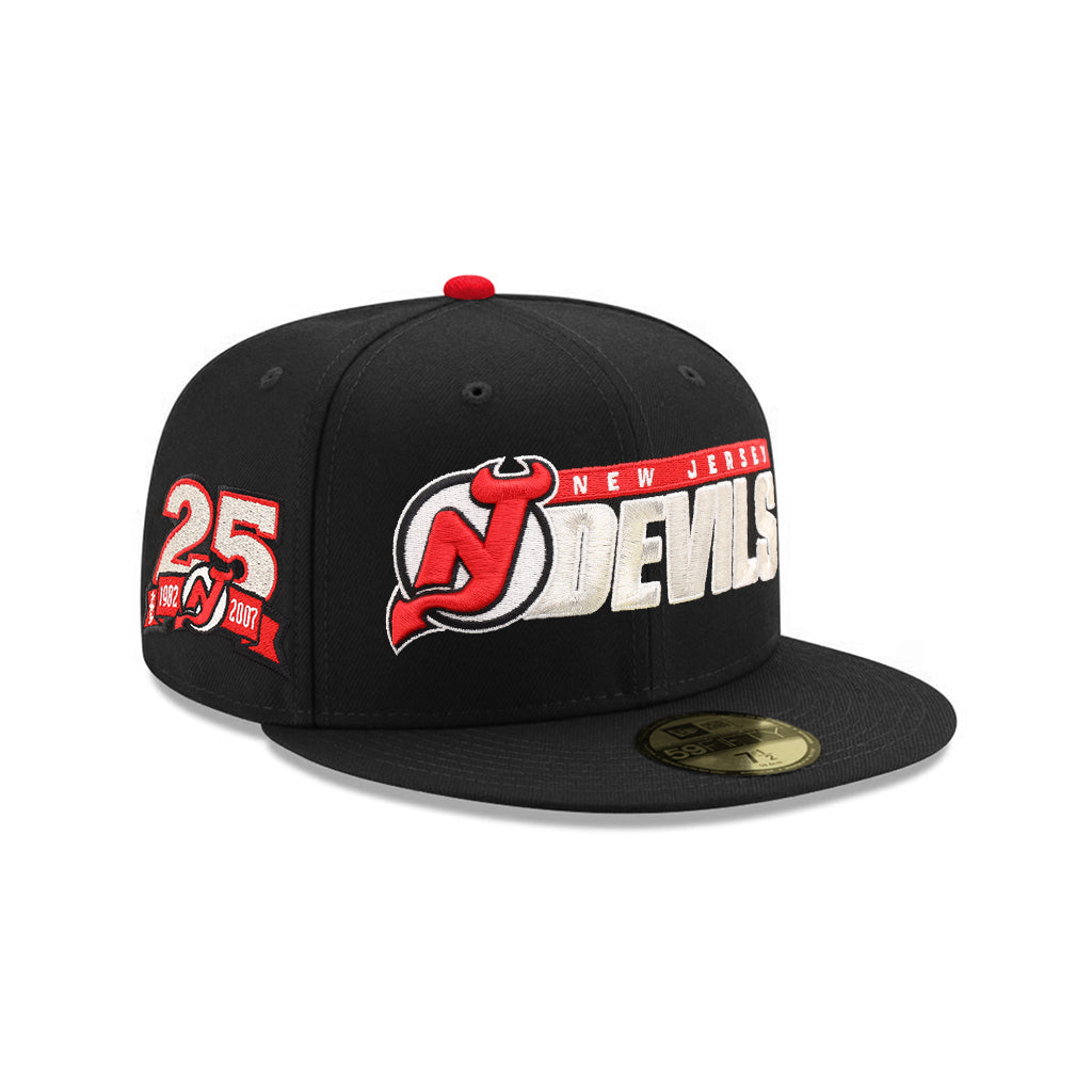 New Jersey Devils Wordmark 25th Anniversary SP NHL Black 59Fifty Fitted