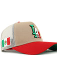Los Angeles Dodgers Camel Mexico Flag SP 9Forty A-Frame Trucker Snapback