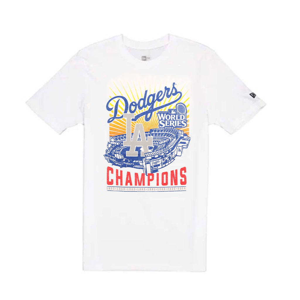 Tシャツ・カットソー New Era MLB LA Dodgers World Series Champions T-Shirt White New Era Los Angeles Dodgers Stadium 2024 World Series