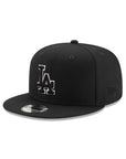 Los Angeles Dodgers Black On Black White Outline Gray Undervisor 9Fifty Snapback