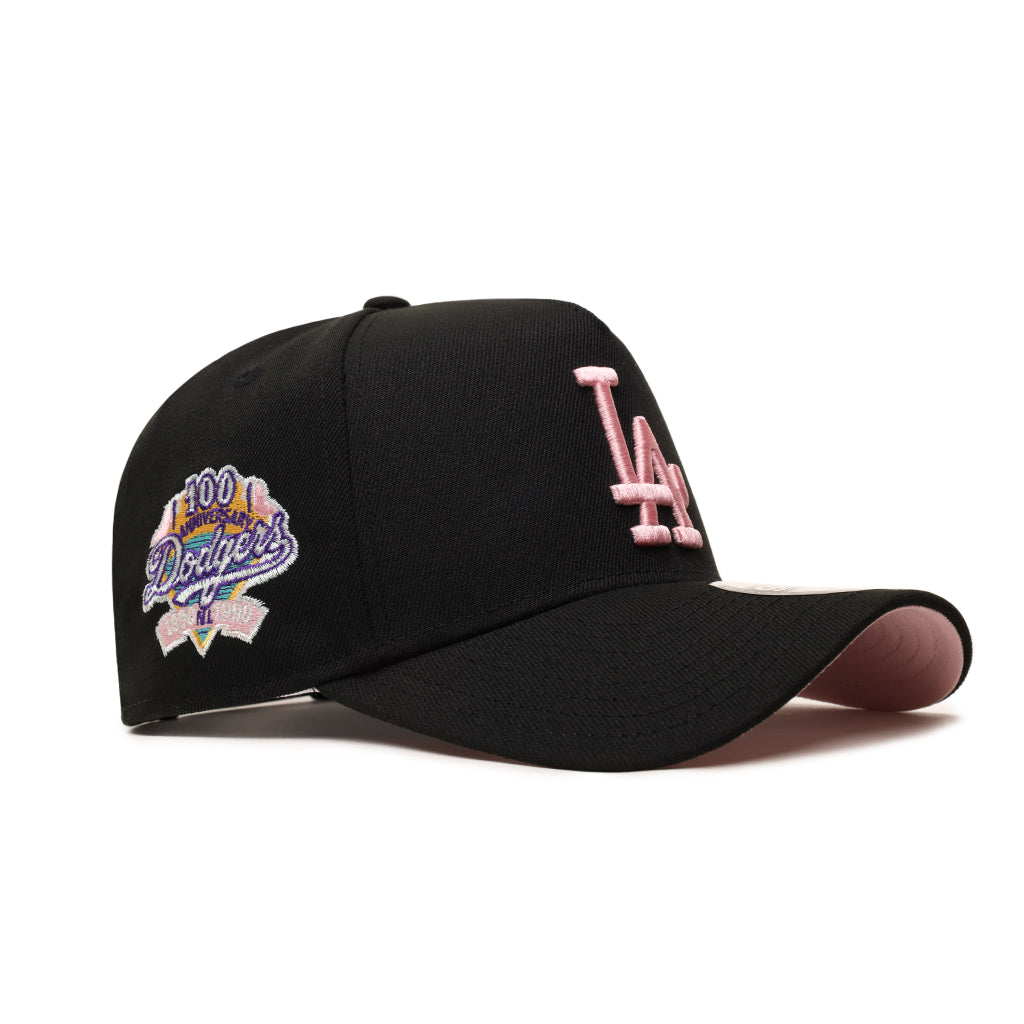Los Angeles Dodgers Black On Pink 100th Anniversary SP 9Forty A-Frame Snapback