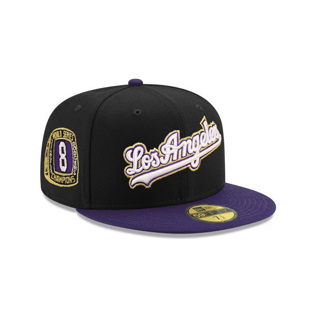 Los Angeles Dodgers Black Purple 2 Tone 8X World Series Champions