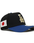 Los Angeles Dodgers X Japan Black Blue 2 Tone 9Forty A-Frame Snapback