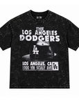 New Era Los Angeles Dodgers Stadium Address Black Mineral Wash Tee