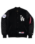 New Era X Alpha Industries Los Angeles Dodgers MA-1 Wool Varsity Jacket Black