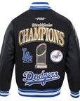 Pro Standard Los Angeles Dodgers 2025 World Series Champions Black Wool Varsity Jacket