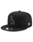 Los Angeles Dodgers Black On Black White Outline Black Undervisor 9Fifty Snapback