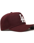 Los Angeles Dodgers Maroon On White 9Forty A-Frame Snapback