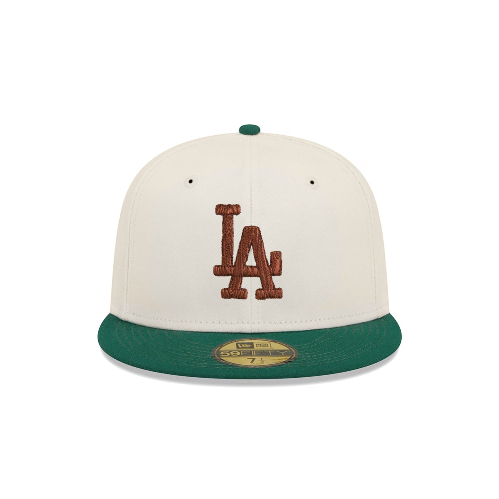 New Era 59FIFTY Los Angeles Dodgers Camp Chrome Fitted Hat White Green