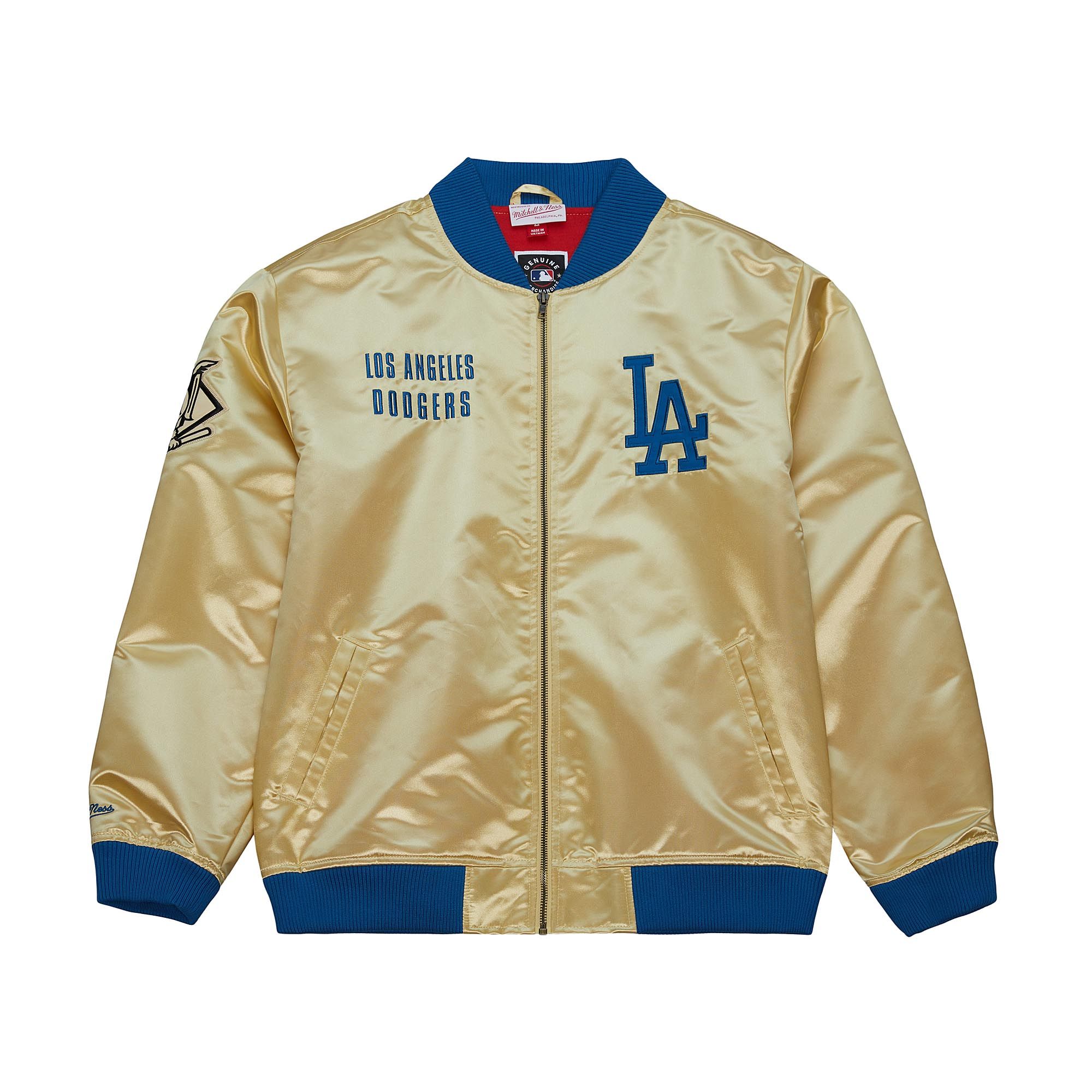 Mitchell & Ness Los Angeles Dodgers Lightweight Gold Satin Jacket Mitchell & Ness Los Angeles Dodgers Lightweight Gold Satin Jacket