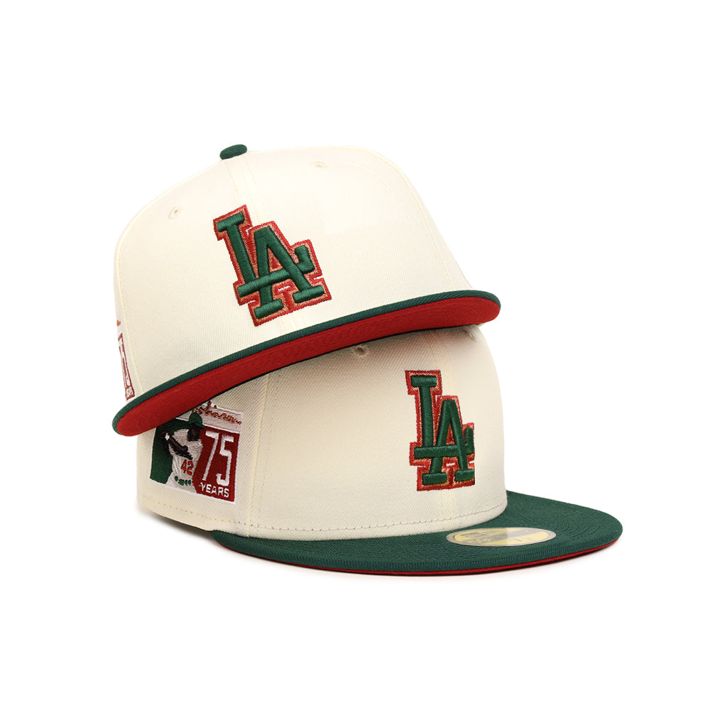 Los Angeles Dodgers Chrome Dark Green 2 Tone Jackie Robinson 75th SP 59Fifty Fitted