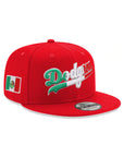 Los Angeles Dodgers Wordmark Scarlet Red Mexico Flag SP 9Fifty Snapback