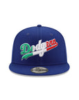 Los Angeles Dodgers Wordmark Royal Mexico Flag SP 9Fifty Snapback