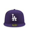 Los Angeles Dodgers Purple On White 59Fifty Fitted