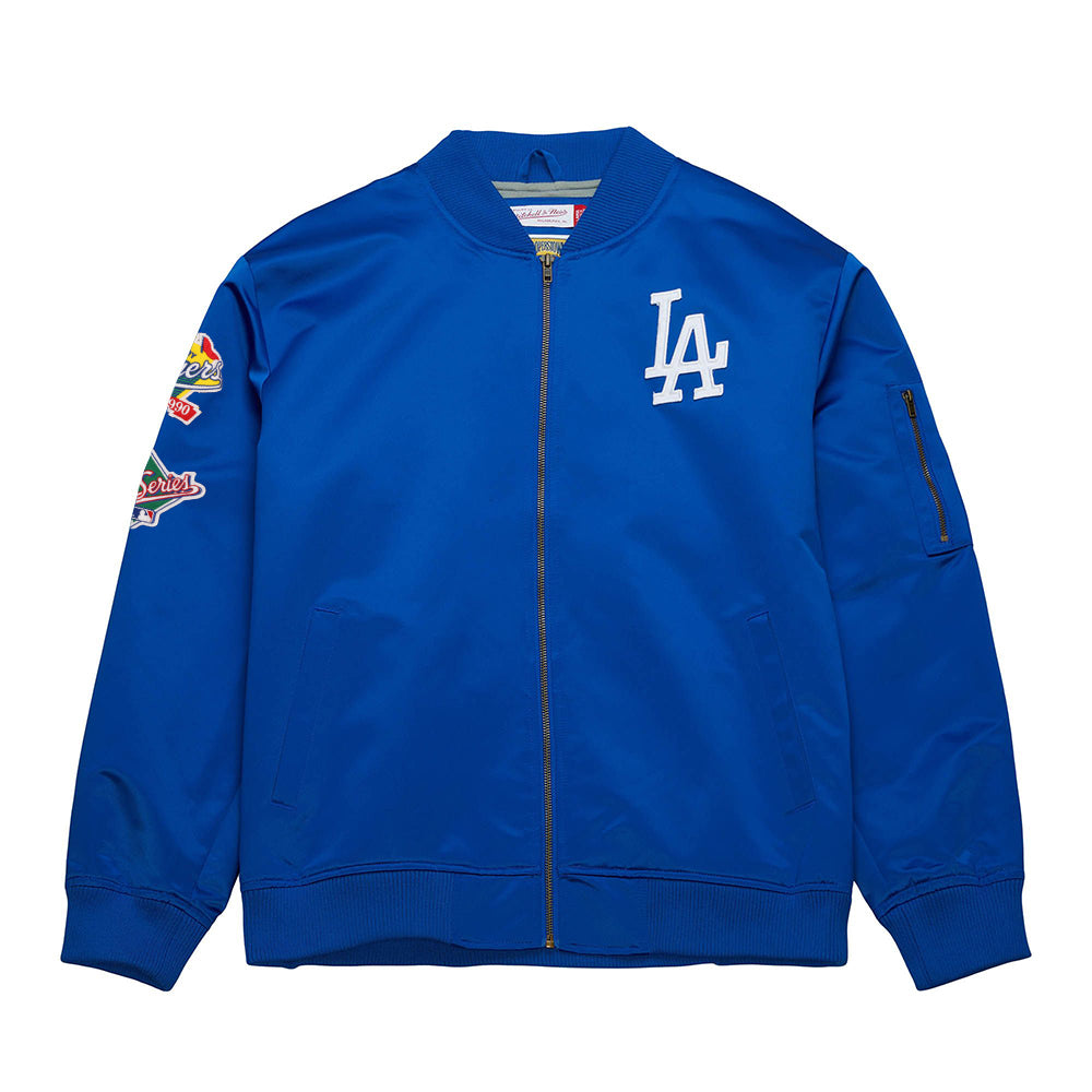 Mitchell & Ness Los Angeles Dodgers Lightweight Royal Satin Bomber Jacket