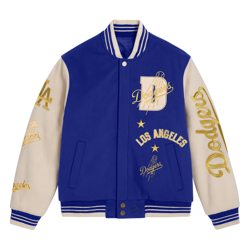 Los Angeles Dodgers Blue Cream 2 Tone Reversible Varsity Wool
