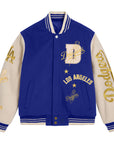 Los Angeles Dodgers Blue Cream 2 Tone Reversible Varsity Wool Blend Jacket