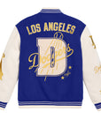 Los Angeles Dodgers Blue Cream 2 Tone Reversible Varsity Wool Blend Jacket
