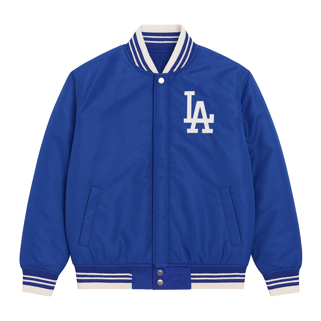 Los Angeles Dodgers Blue Cream 2 Tone Reversible Varsity Wool