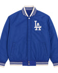 Los Angeles Dodgers Blue Cream 2 Tone Reversible Varsity Wool Blend Jacket