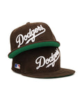 Los Angeles Dodgers Wordmark Walnut Corduroy MLB Logo SP 59Fifty Fitted