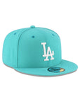 Los Angeles Dodgers Teal On White 59Fifty Fitted