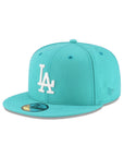 Los Angeles Dodgers Teal On White 59Fifty Fitted