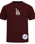 Pro Standard Los Angeles Dodgers Wingspan Drop Shoulder Maroon White Tee