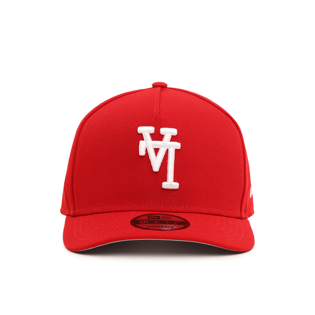 Los Angeles Dodgers Upside Down Scarlet Red On White 9Fifty A-Frame Snapback