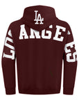 Pro Standard Los Angeles Dodgers Wingspan Drop Shoulder Maroon White Hoody