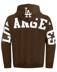 Pro Standard Los Angeles Dodgers Wingspan Drop Shoulder Brown White Hoody