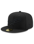 Los Angeles Dodgers Wordmark Script Black on Black MLB 59Fifty Fitted Hat
