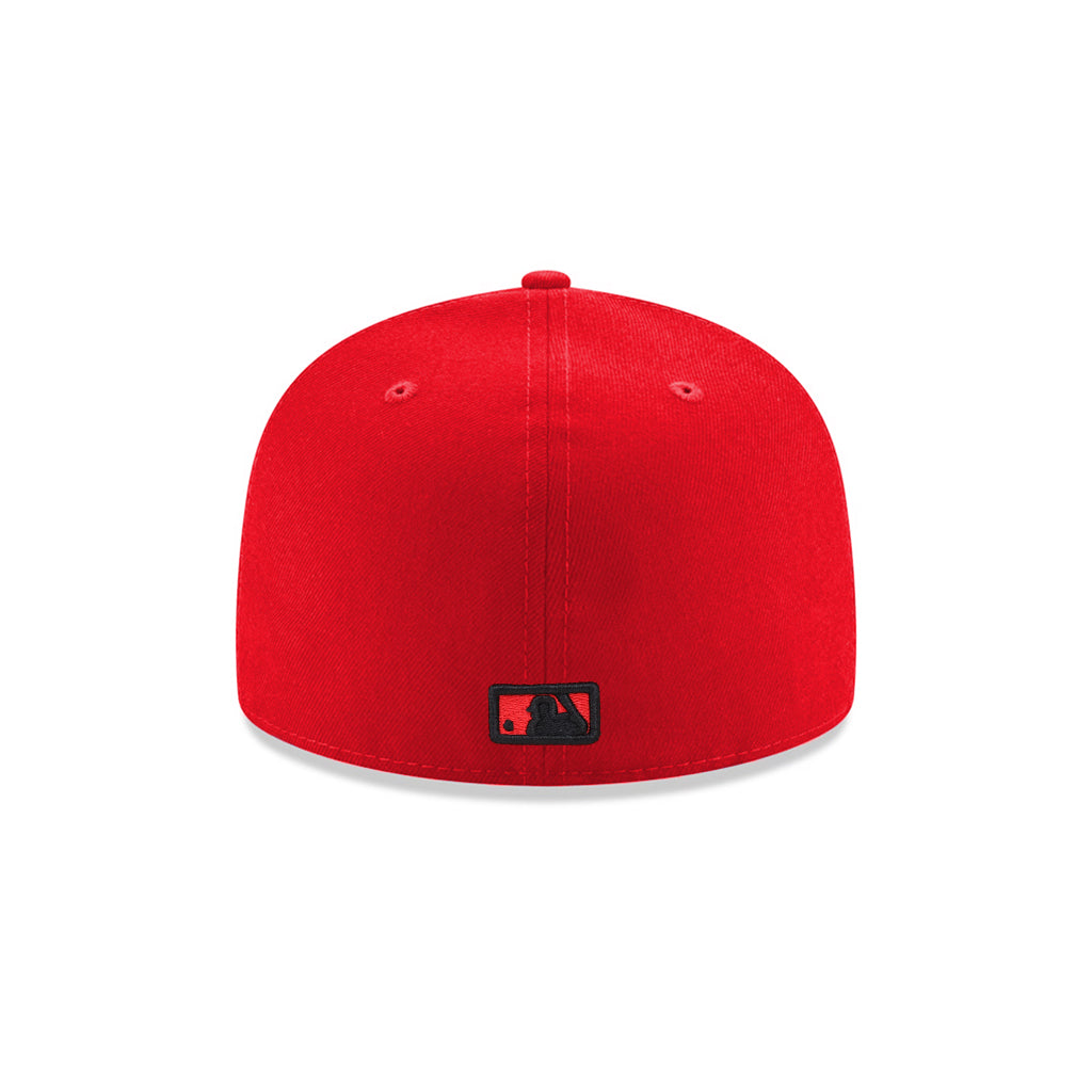 Los Angeles Dodgers Wordmark Script Scarlet Red Black MLB 59Fifty