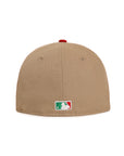 Los Angeles Dodgers Wordmark X Mexico Camel Red 2 Tone 59Fifty Fitted