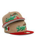 Los Angeles Dodgers Wordmark X Mexico Camel Red 2 Tone 59Fifty Fitted