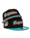 Miami Dolphins Black Teal 2 Tone Alternate Logo SP 59Fifty Fitted