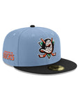 Anaheim Ducks Blue Black 2 Tone Alternate Wordmark Logo SP NHL 59Fifty Fitted