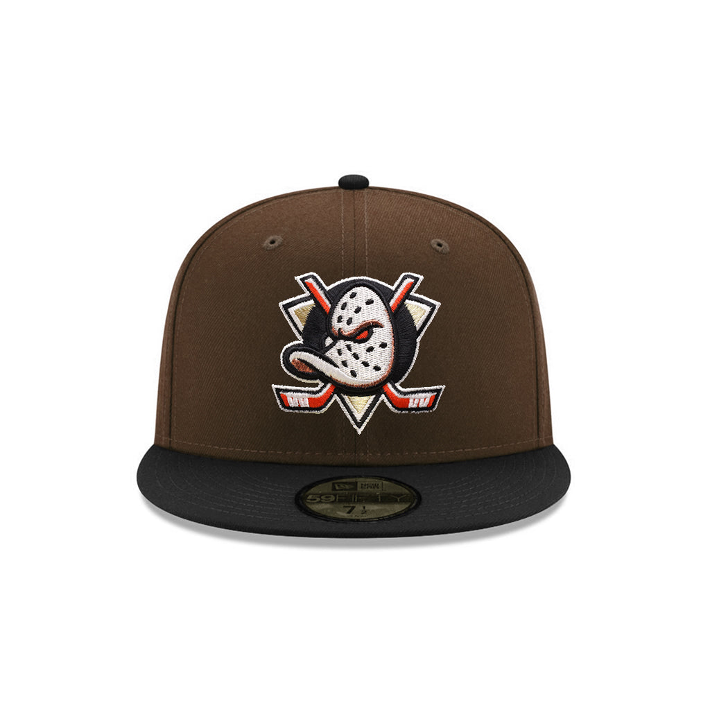 Anaheim Ducks Walnut Black 2 Tone Alternate Wordmark Logo SP NHL 59Fifty Fitted