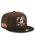 Anaheim Ducks Walnut Black 2 Tone Alternate Wordmark Logo SP NHL 59Fifty Fitted